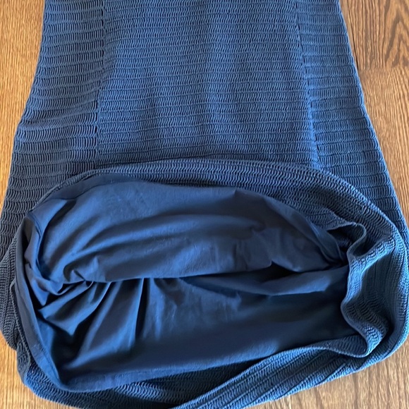 THEORY SAKS FIFTH AVENUE CROCHET COTTON SLEEVELESS DRESS YURI VERSE NAVY size M - Picture 12 of 12